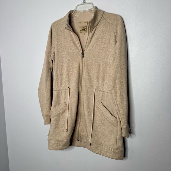 UGG Cream Zip-Up Jacket with Drawstring Waist Size Medium - Picture 3 of 8